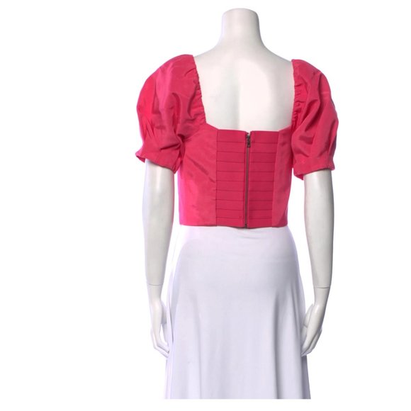 ALICE + OLIVIA Square Neckline Short Sleeve Crop Top w/ Tags Size: L | US 10 - Picture 3 of 7